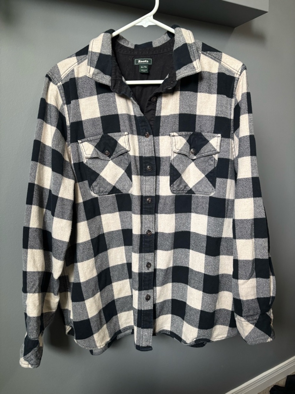 Roots Black and White Plaid Shirt